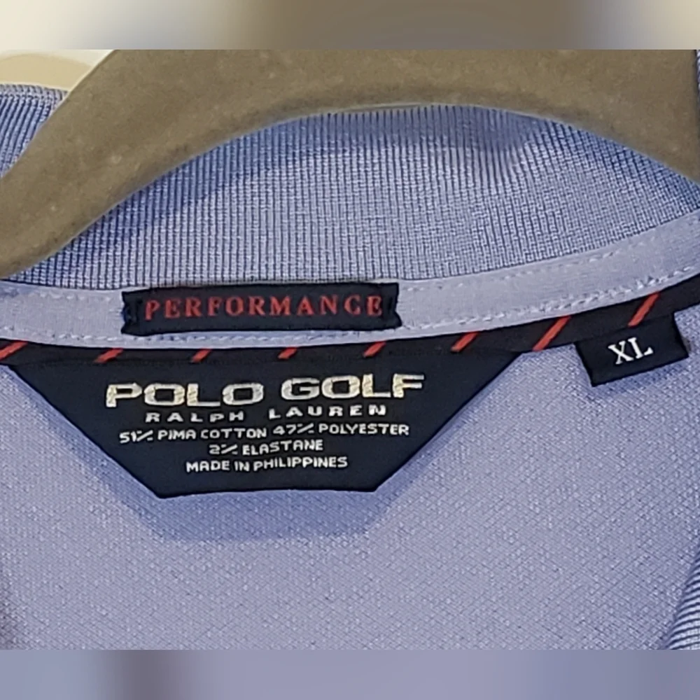 Polo Ralph Lauren Golf Performance Polo Shirt XL Stretch Blue Purple Per…